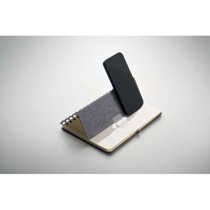 A5 notebook with phone holder