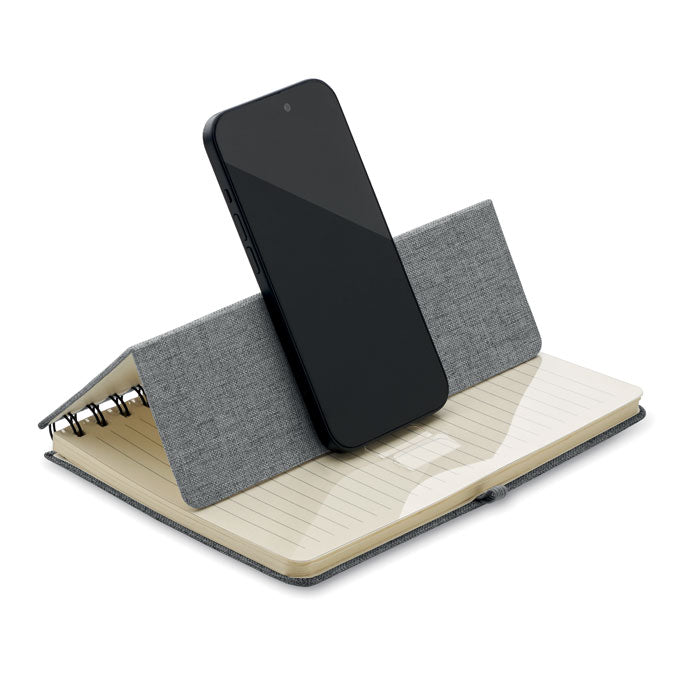 A5 notebook with phone holder