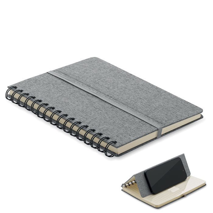 A5 notebook with phone holder