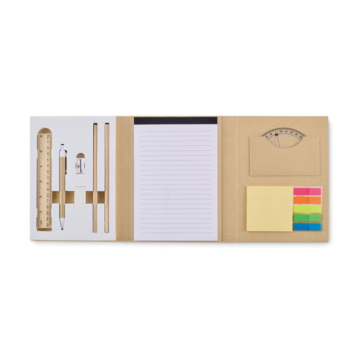 Stationary set with notepad