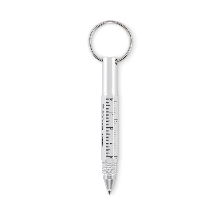 Key ring with twist action pen