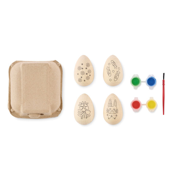 Wooden eggs painting set