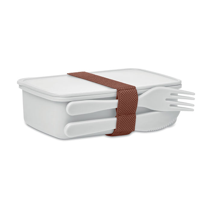 Lunch box with cutlery