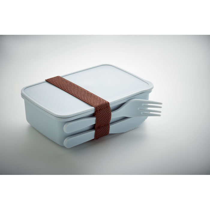 Lunch box with cutlery