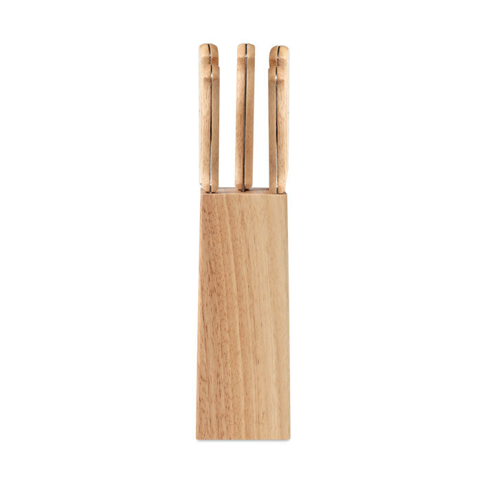 5 piece knife set in base