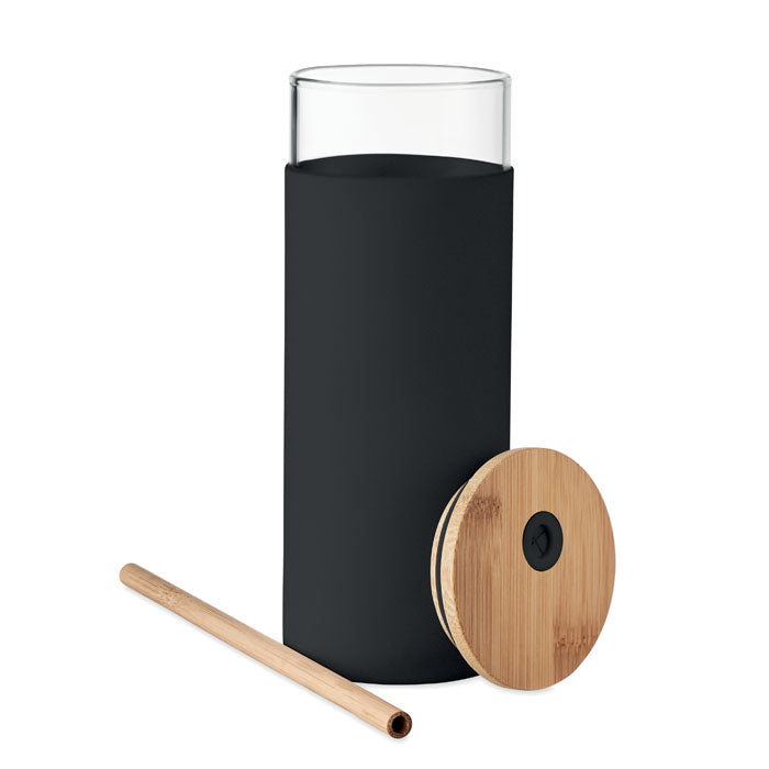 Glass tumbler 450ml bamboo lid