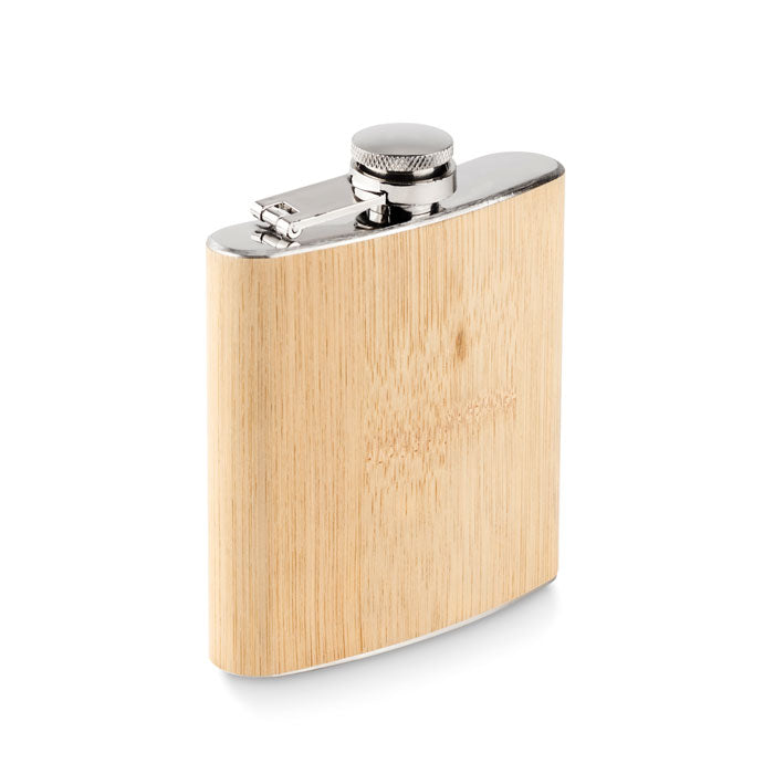 Bamboo slim hip flask 170ml