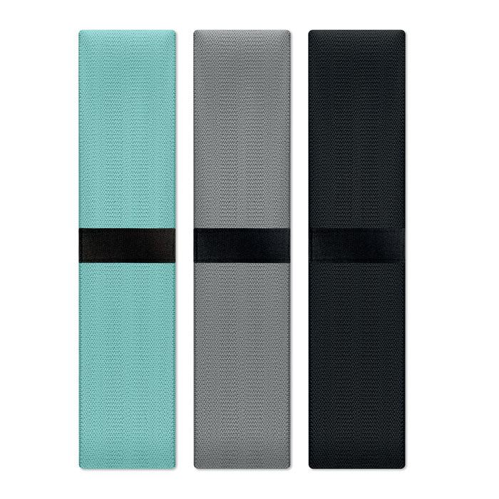 Set of 3 fitness bands in pouch