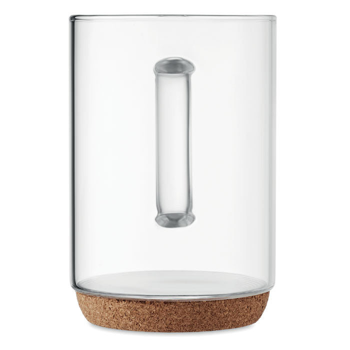 Glass mug 400ml with cork base