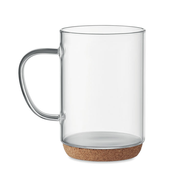 Glass mug 400ml with cork base