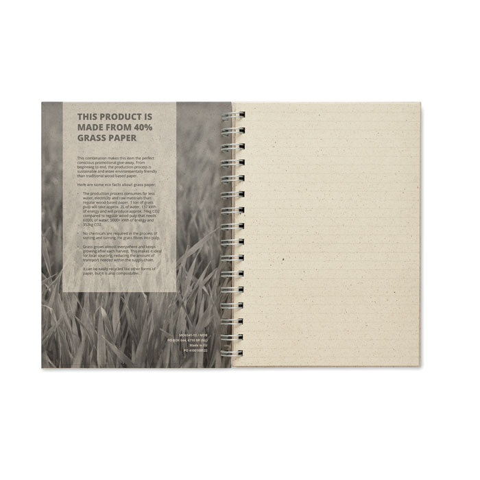 A5 grass notebook 80 lined