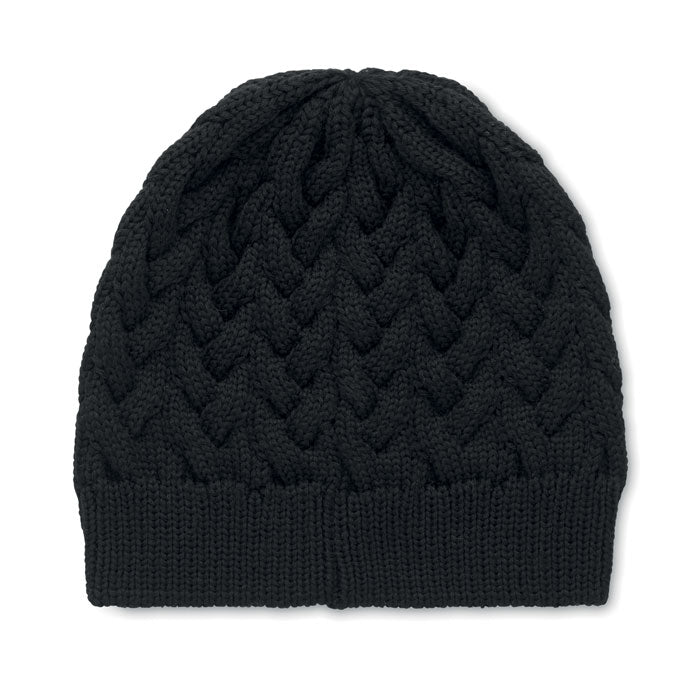 Cable knit beanie in RPET