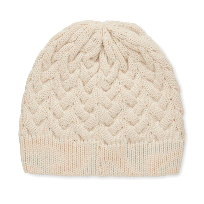 Cable knit beanie in RPET