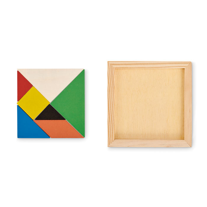 Tangram puzzle in wood