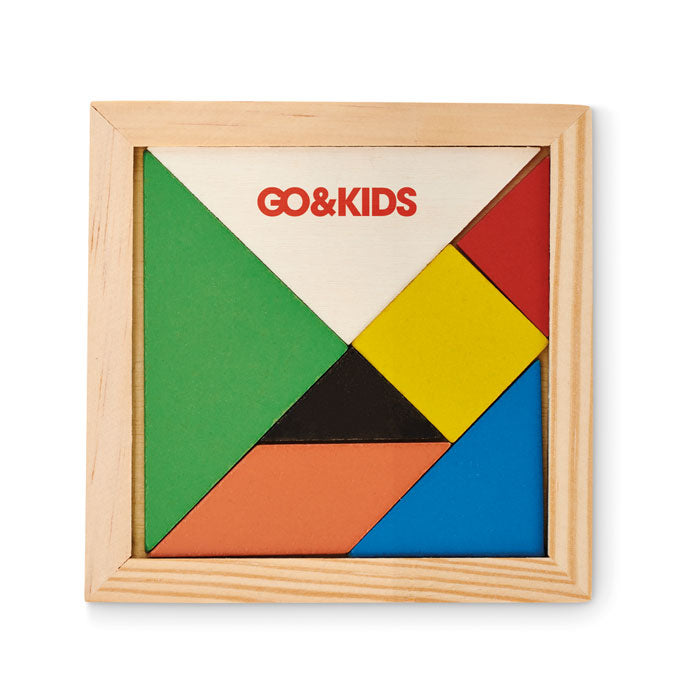 Tangram puzzle in wood