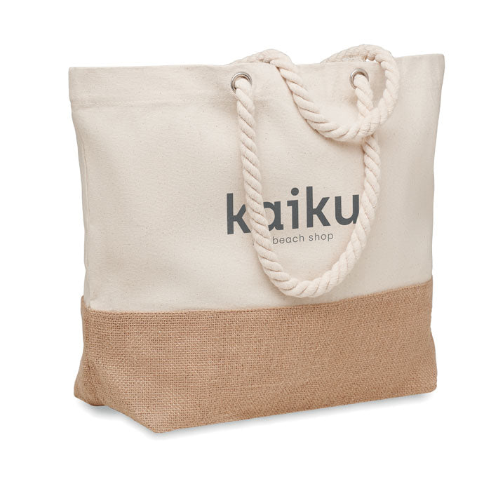 Canvas Beach Bag with Cord Handle