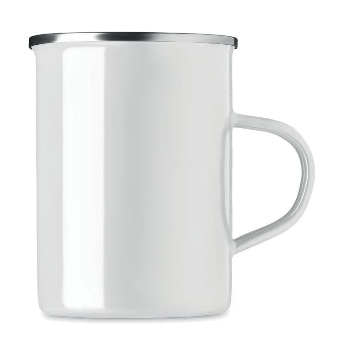 Metal mug with enamel layer