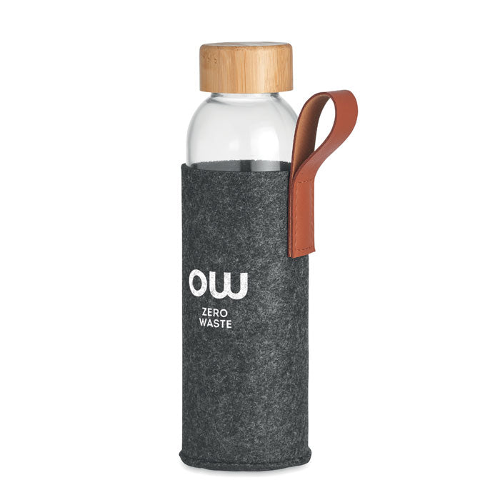 Glass Water Bottle with Handle Lid
