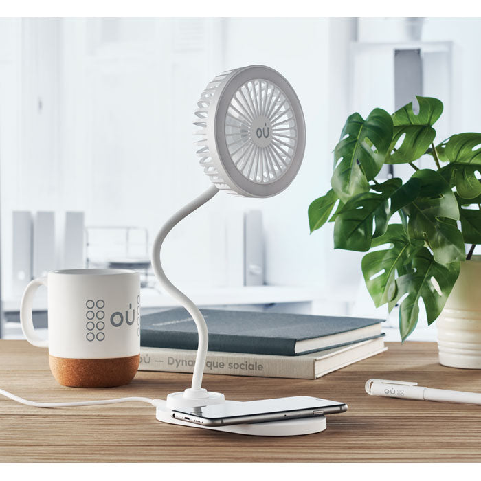 Desktop charger fan with light