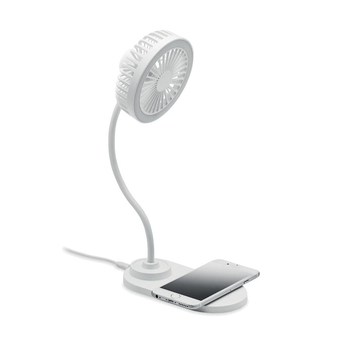 Desktop charger fan with light