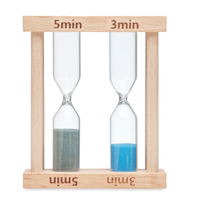 Set of 2 wooden sand timers