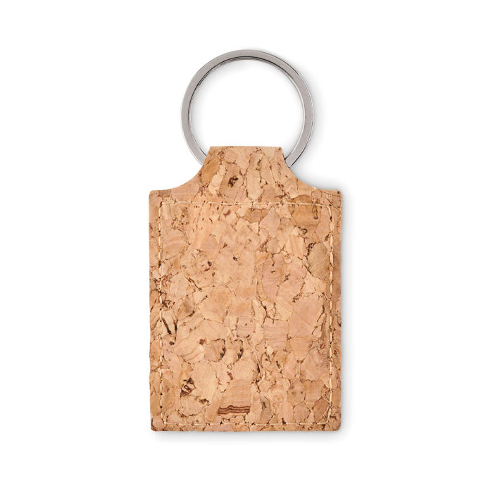 Rectangular cork key ring