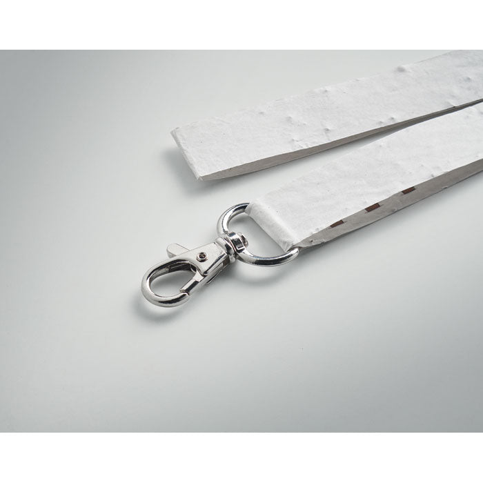 Seed paper lanyard w/hook