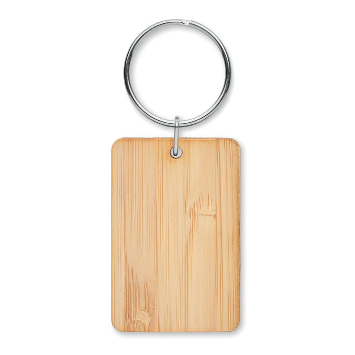 Rectangular bamboo key ring