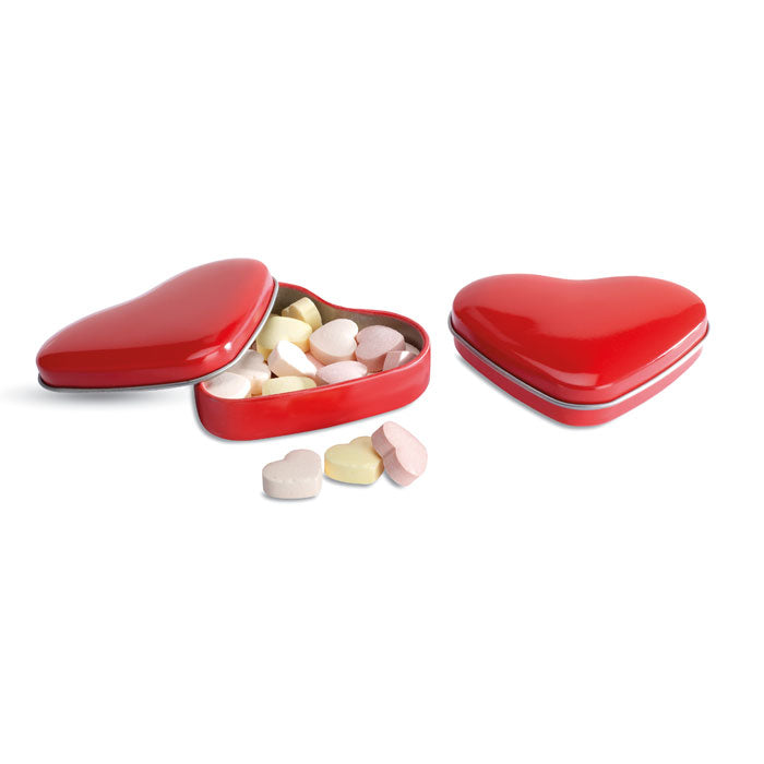 Heart tin box with candies