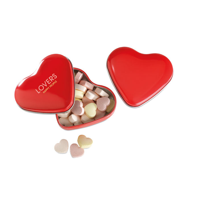 Heart tin box with candies