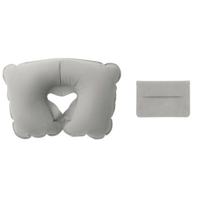 Inflatable pillow in pouch