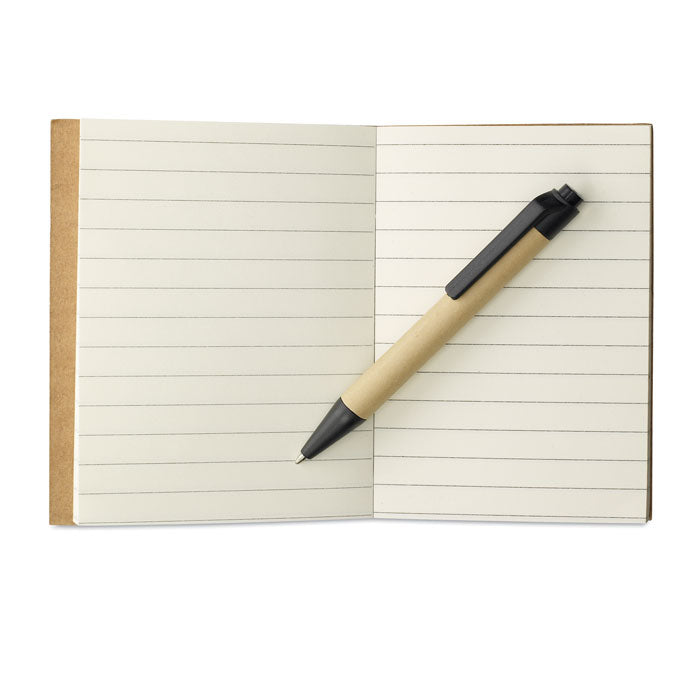 Recycled notebook with pen