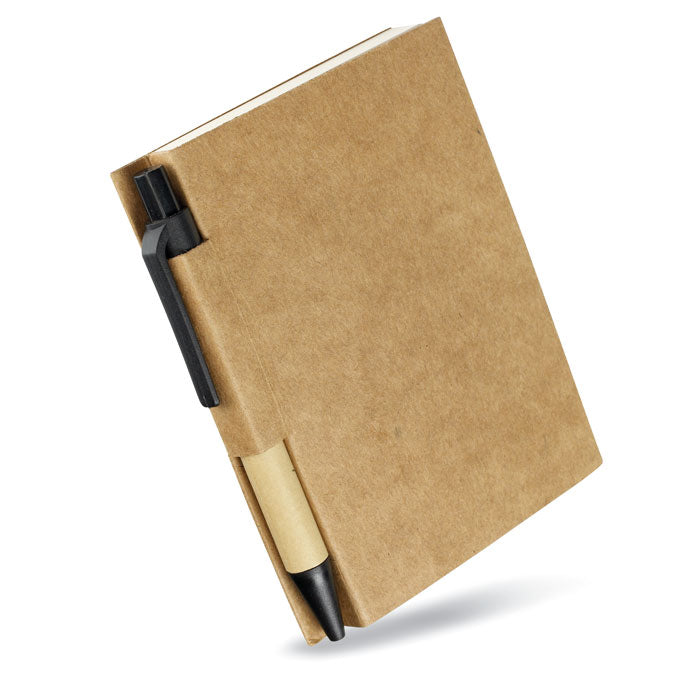 Recycled notebook with pen