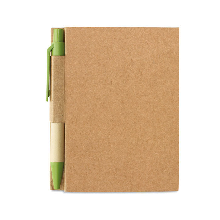 Recycled notebook with pen