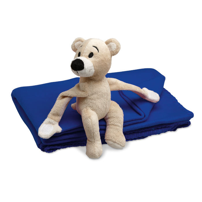 Fleece blanket with bear