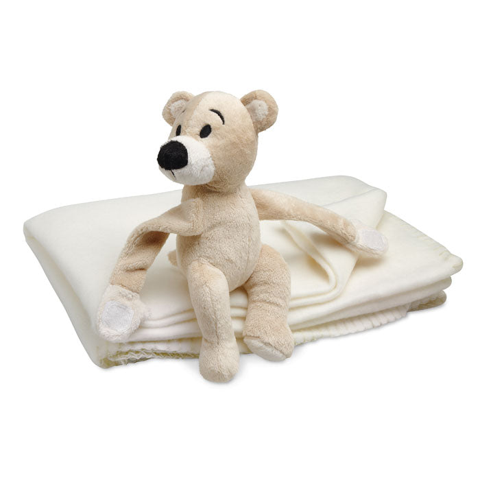 Fleece blanket with bear