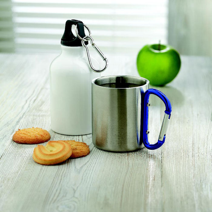 Metal mug & carabiner handle