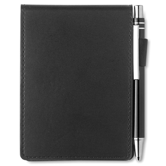 A7 notepad in PU pouch w/pen