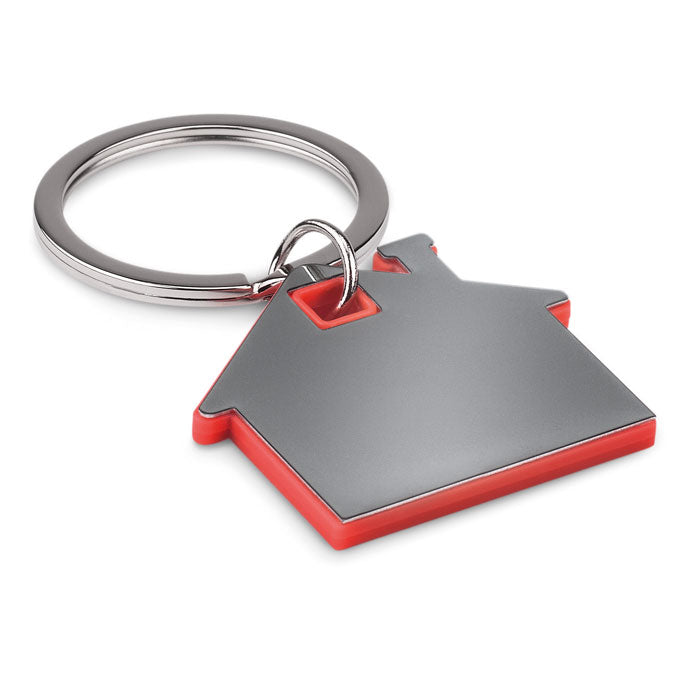 House shape plastic key ring