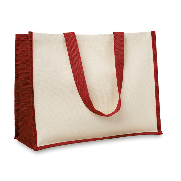 Jute and canvas shopping bag