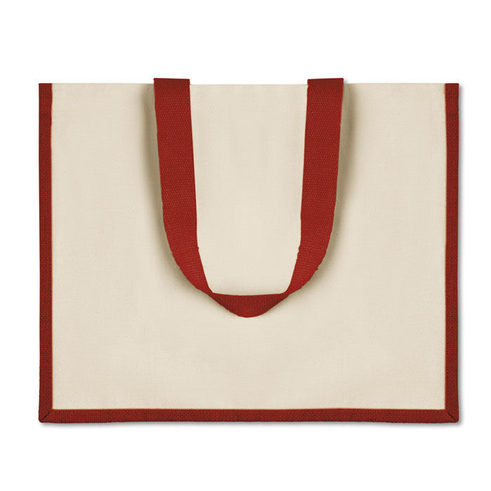 Jute and canvas shopping bag