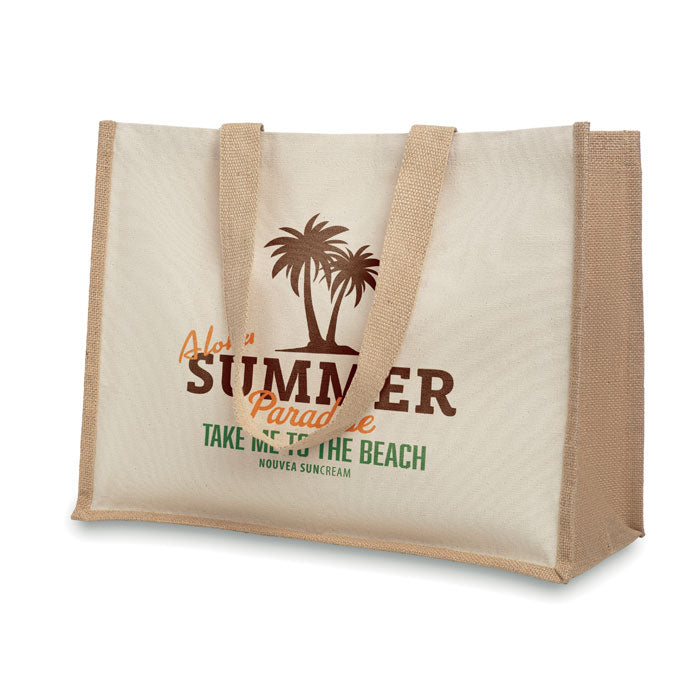 Jute and canvas shopping bag