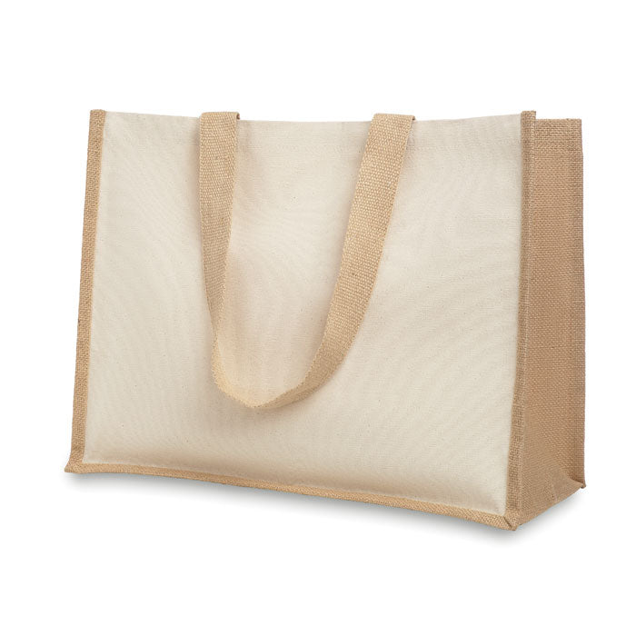 Jute and canvas shopping bag