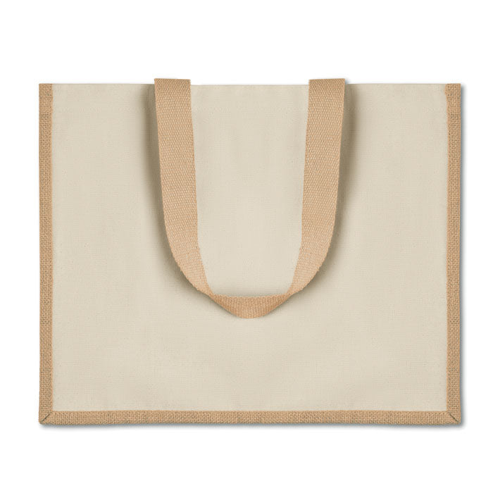 Jute and canvas shopping bag