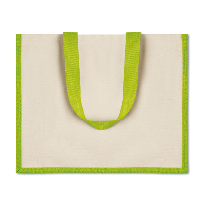 Jute and canvas shopping bag