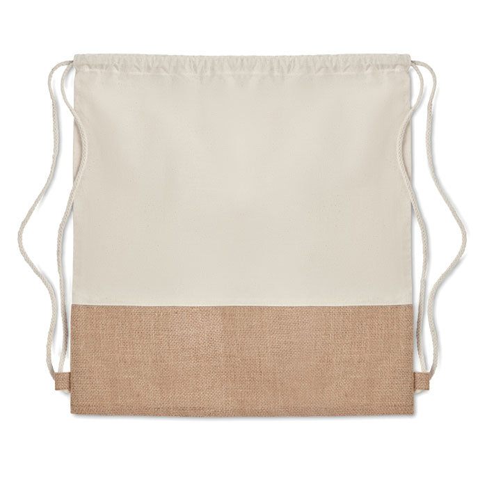 Drawstring bag w/ jute details