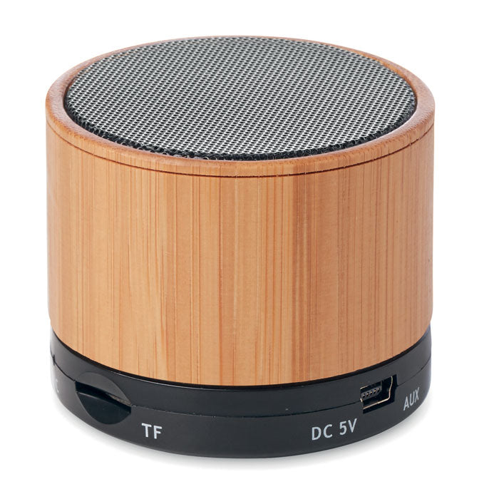 Round Bamboo wireless speaker