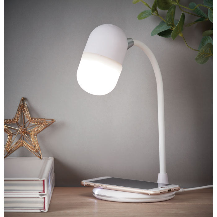 Wireless charger, lamp speaker