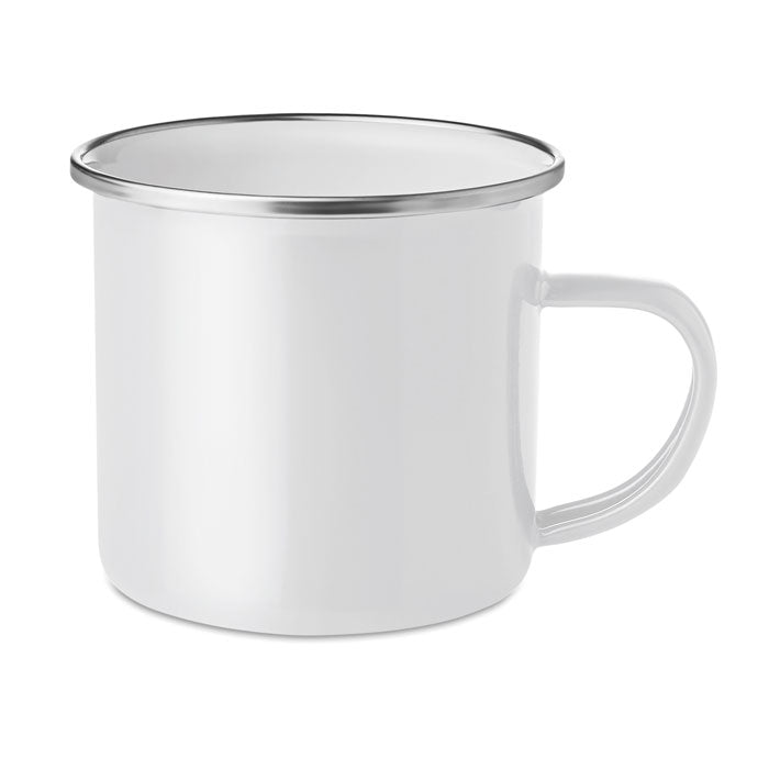 Metal mug with enamel layer