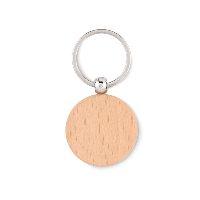 Round wooden key ring